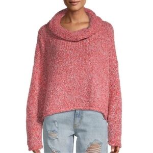 Free People BFF Cowl Neck Pullover Sweater Scarlet Flame Sweater